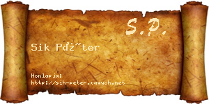 Sik Péter névjegykártya